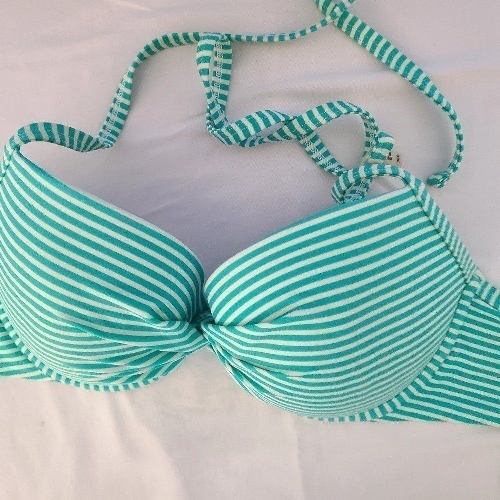 Aerie Bridget Swimwear Bikini Top Halter, Green, swim bikini top Size 36D - Picture 9 of 9